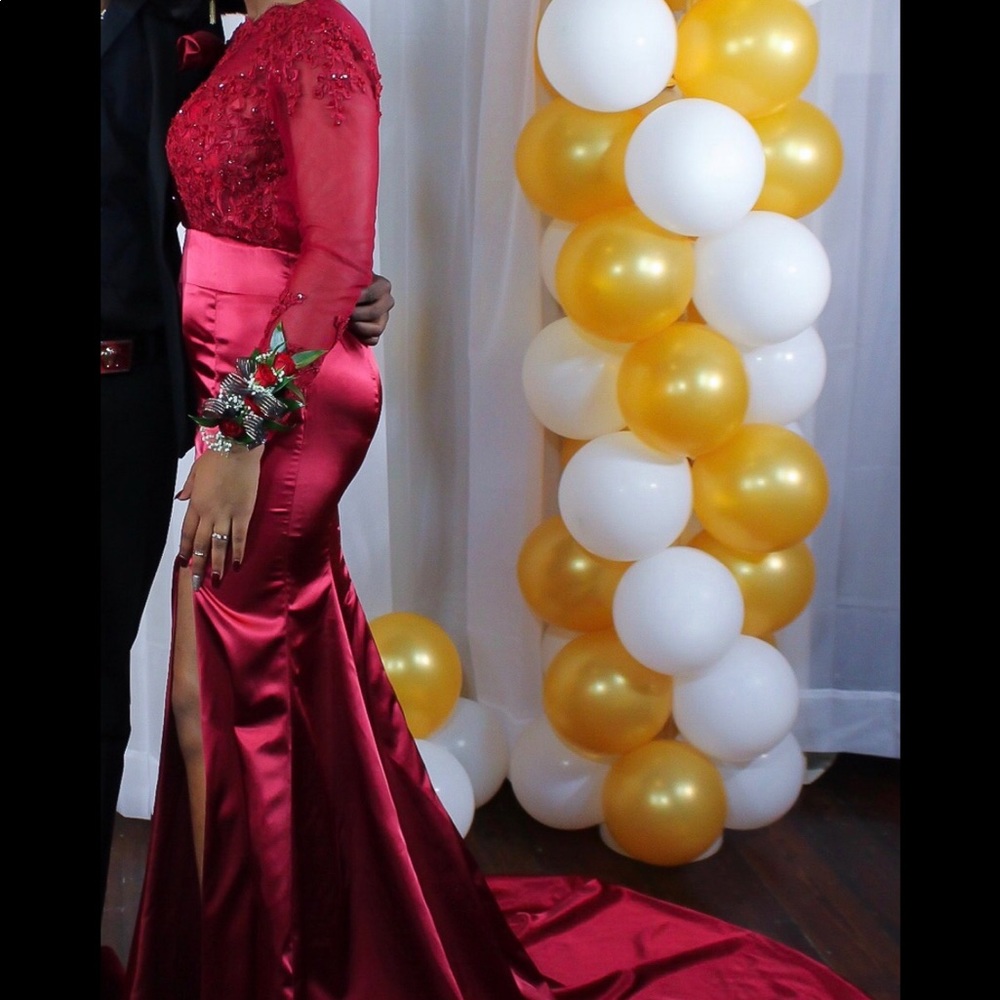 Burgundy gown